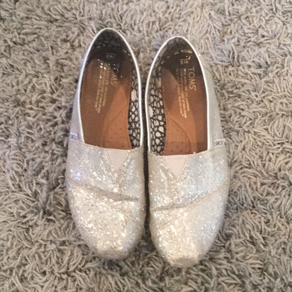 Silver glitter Toms!